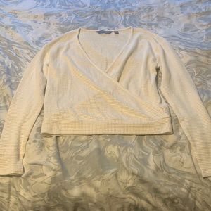 G by Giuliana White Crochet Wrap Top